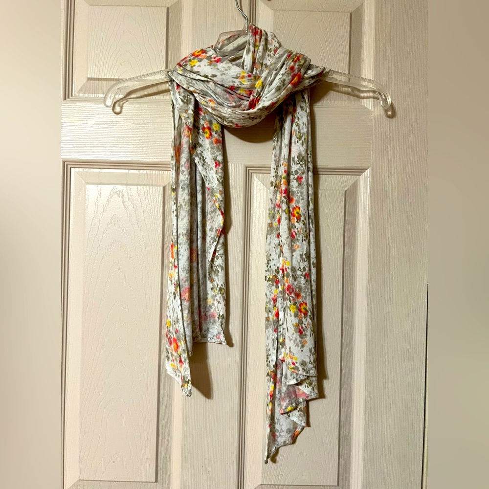 Scarf or Wrap Floral Print Stretchy Lightweight Knit Material